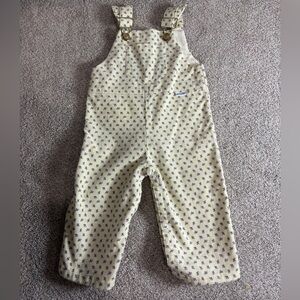 Vintage Baby Girl Little Bit Floral Corduroy Overalls 18 months cottage core